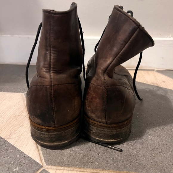 Allsaints rustic brown lace up boots. Size 7.5 - Picture 2 of 3